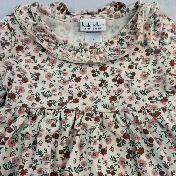 Nicole Miller - Kids Floral Ruffle Blouse/Dress - Pink and Cream - Picture 3 of 3